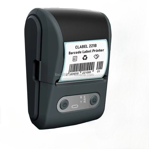 Mini Electronic Waybill Barcode Label Photo Portable Thermal Printer -Black
