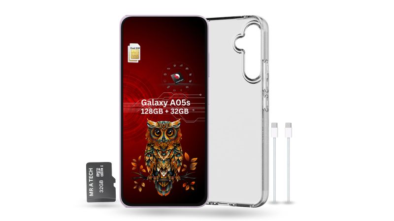 Samsung Galaxy A05s 128GB LTE Dual Sim + 32GB SD Card + Case -Light Violet