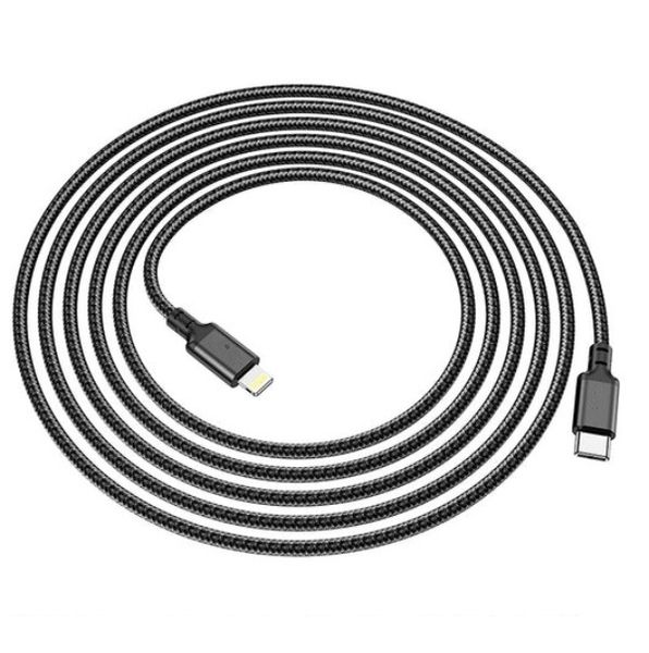 PD20W Fast Charging Data Cable - Type C To Lightning - Black - 1M
