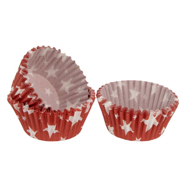 Regent Cake Cups Red With White Stars 50 Pcs, (50X32.5Mm)