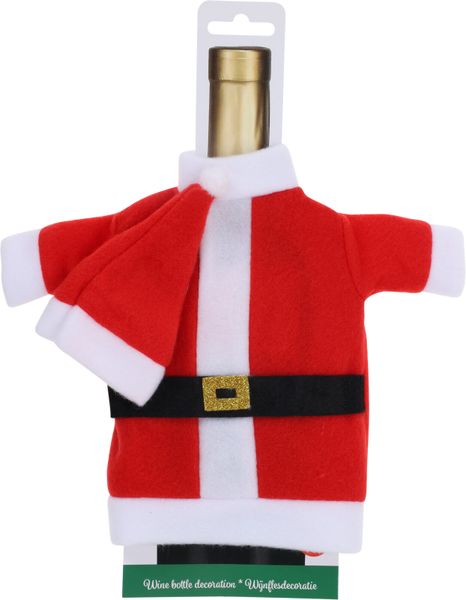 Santa Coat Wine Bottle Cover, Size 20x20x5cm