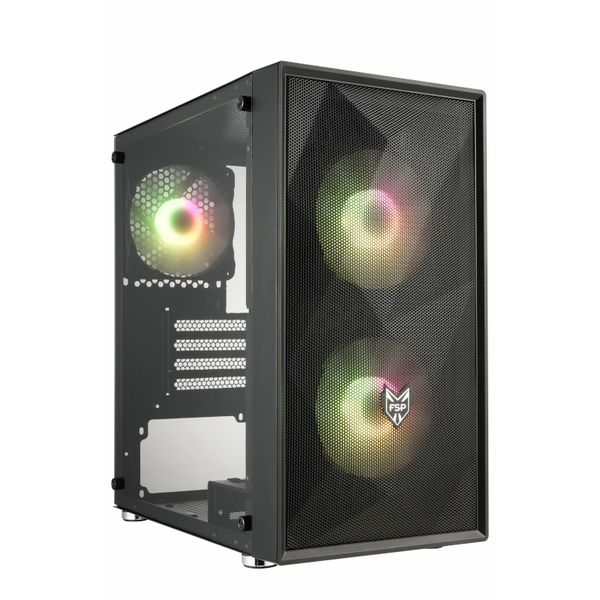 FSP CST130A Micro-ATX Gaming Chassis Tempered Glass Side Panel - Black