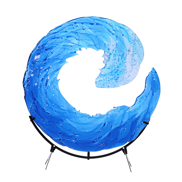 Acrylic Wave Sculpture Wave Desktop Blue Flower Statue 30 x 30Cm