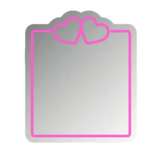 Heart Mirror Neon Sign, Beauty Salon Mirror Decor, Dorm Room,
