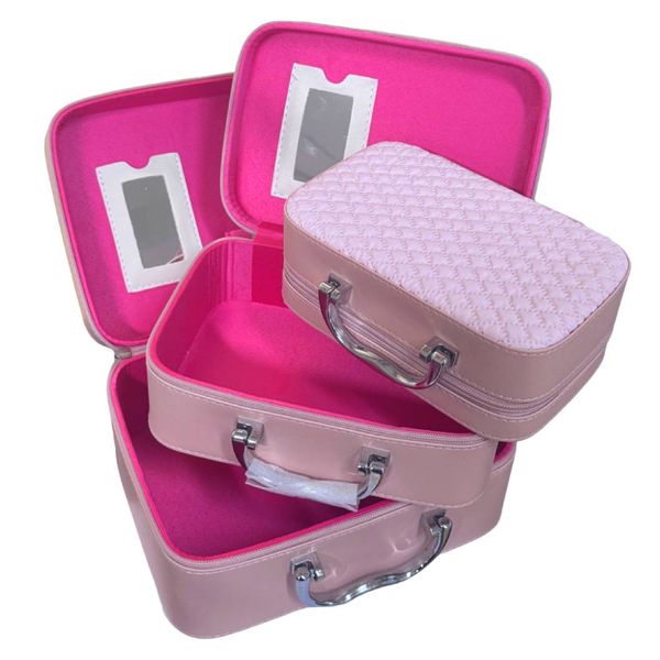 Portable Makeup Travel Bag Set of 3 Stackable Toiletry Storage Zipper Case