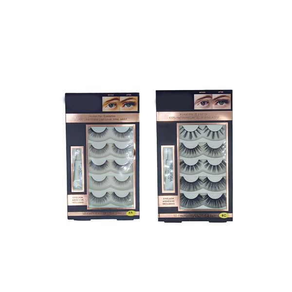 5D Faux Mink Lashes 5 Pieces # Set of A+C
