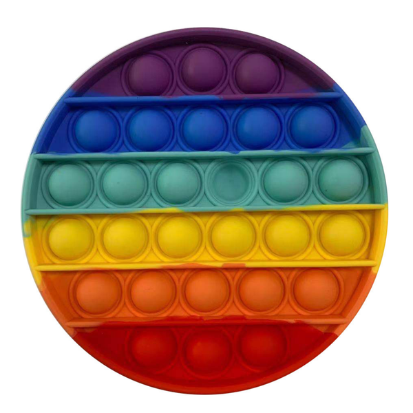 Rainbow Circle Popit Fidget Bubble Popping Sensory Pad
