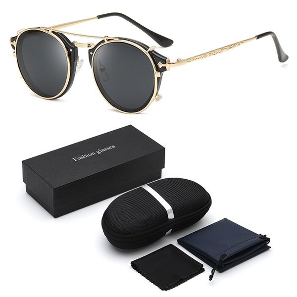2026 Polarised Vintage Clip-On Sunglasses UV400 with Eyeglass Case