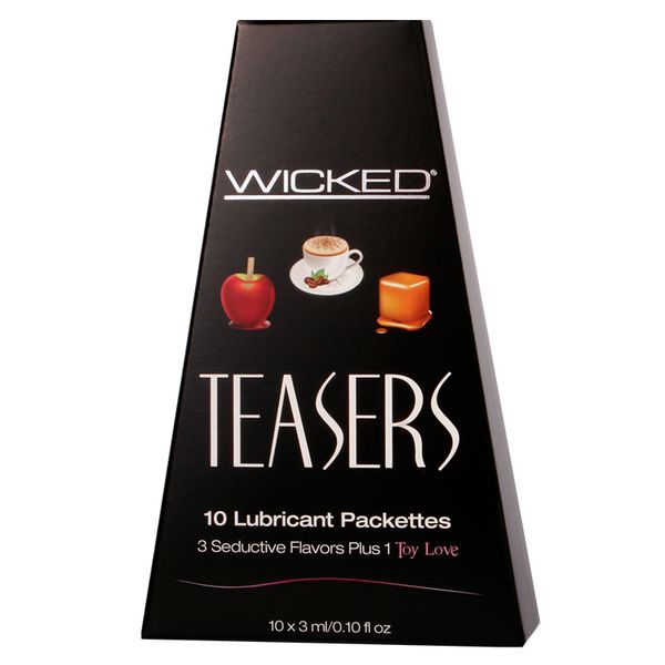 Wicked Adult Sensual Care Teasers Lube Lubricant Flavoured 10 x 3mL Samples