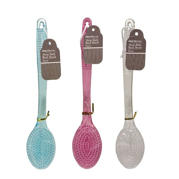 Back Brush - BPA Plastic - Assorted Colours - 36 cm - 3 Pack