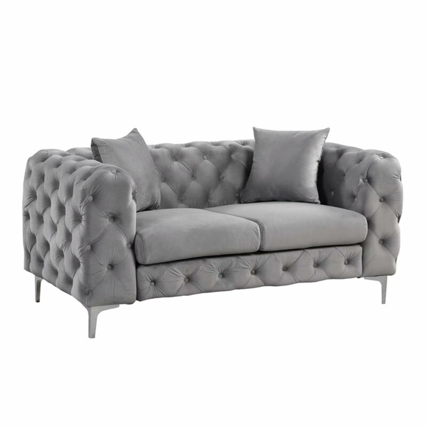 Juliette Tufted Deep-Button 2-Seater Sofa - Velvet