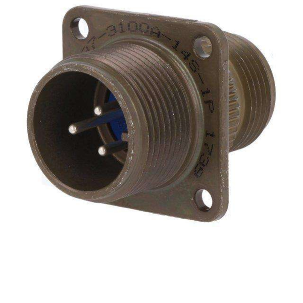 XY3100A-14S-1P: MIL-DTL-5015 Square Flange Receptacle, 3-Pole