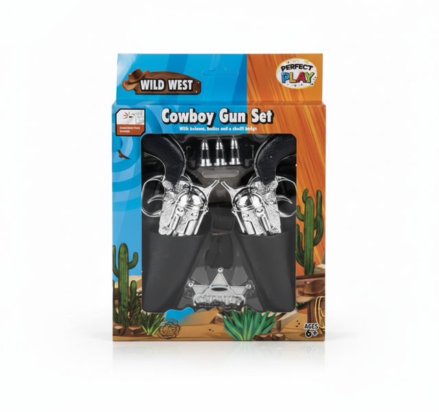 Perfect Play 7 Piece Wild West Toy Playset with Holster