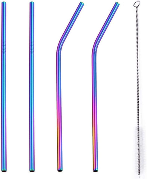 Stainless Steel Reusable Drinking Straws Rainbow - Zh