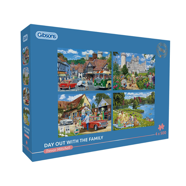Gibsons - Day out with the Family - 4 x 500 Piece Jigsaw Puzzle