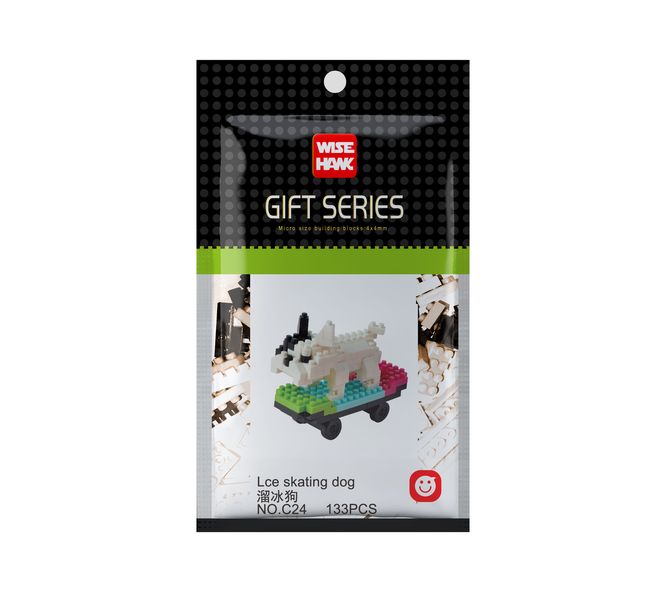 Wisehawk Skating Dog - 133 Pieces 5.1cm Long