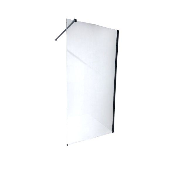 Shower Screen Clear Black 1200W