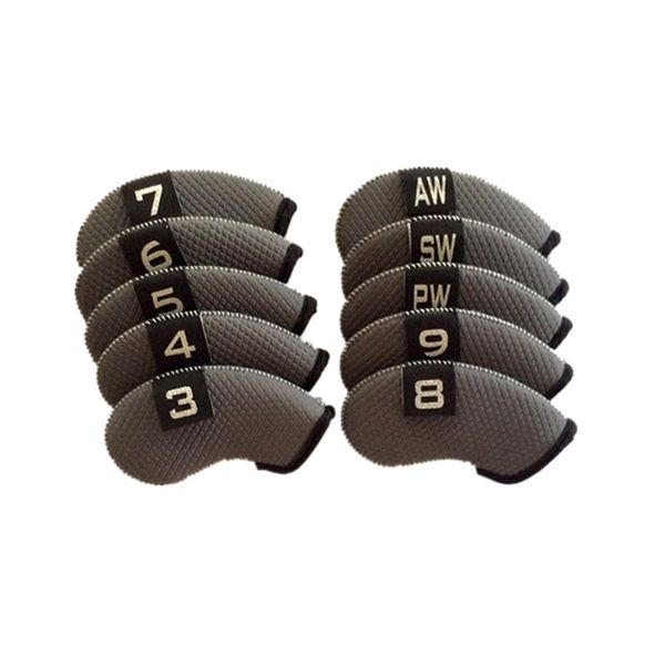 10 Piece Golf Club Iron Head Covers Neoprene Golf Headcovers - Blue