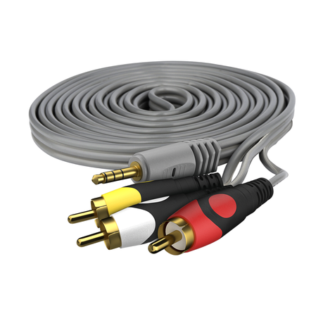 ZATECH 3.5mm Mini Jack AV to 3 RCA Male Adapter Cable - 1.5M Image