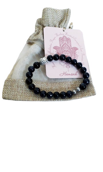 Hamsa Purple Buddha Moon Dust Bracelet
