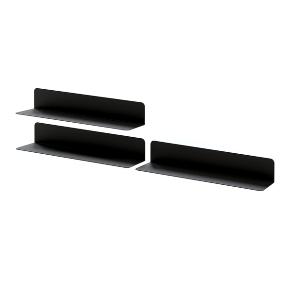 Childrens Bedroom Wall Shelves - Set of 3 - Matte Black