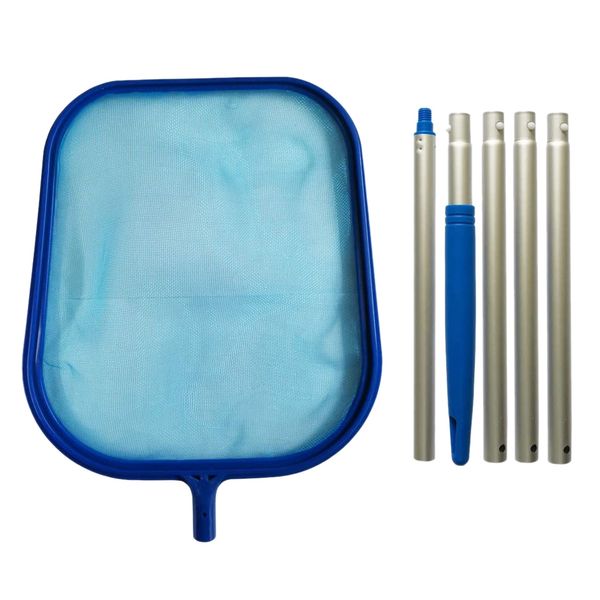 6-Piece Swimming Pool Skimmer Net Telescopic Pole Leaf Skimmer Net Swimming