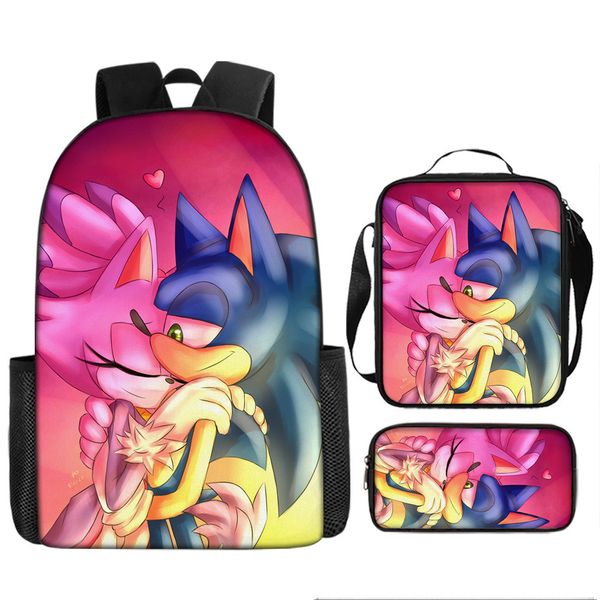 Backpack + Lunch Box + Pencil Case Sonic image