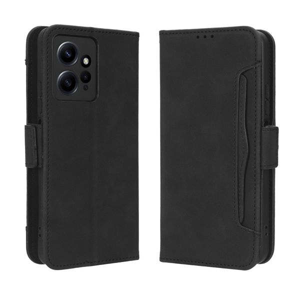 Multi Card Groove Leather Cover compatible for Xiaomi Redmi Note 13 Pro 4G