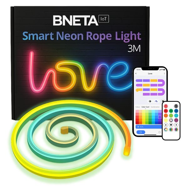 BNETA IoT Smart Neon Rope Light 3 Meter