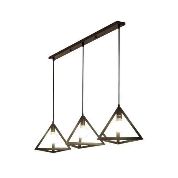Modern Indoor Steel Triangle Hanging Lights-Straight Line Base-jnc