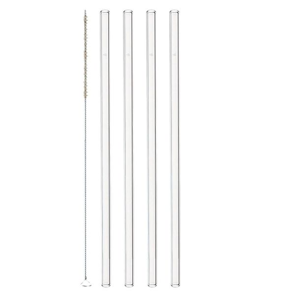 Leonardo Glass Straws with Cleaning Brush Ciao 23cm – Set of 4
