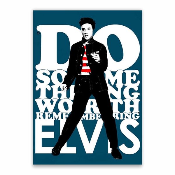 Blue Elvis Presley Quote Poster - A1