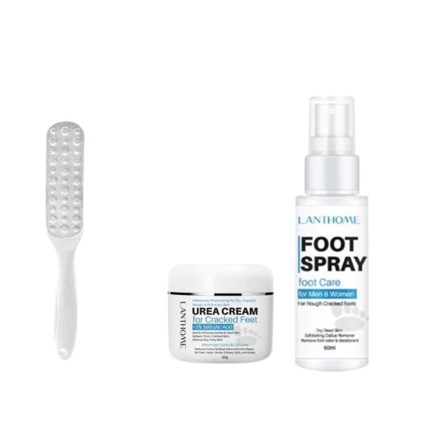 Urea Cream For Cracked Feet, Foot Spray Foot Care &amp; Foot File Combo Set