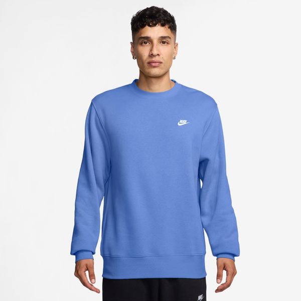 Nike Men's Club Fleece Crew - Royal Pulse/White