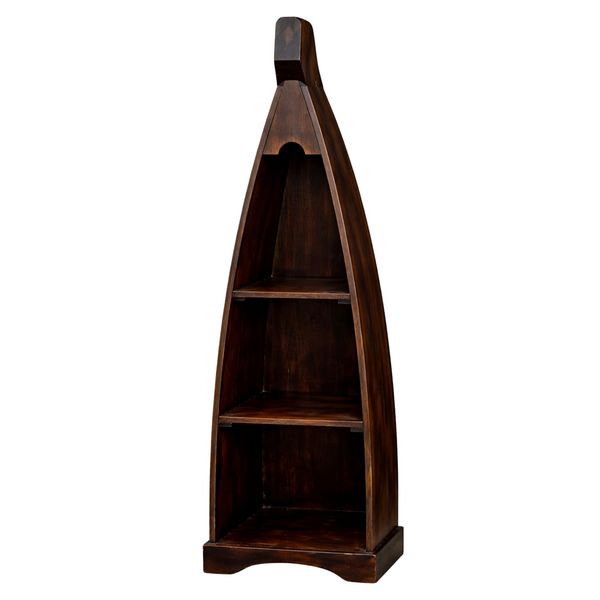 Wooden Shelf | Rustic Boat-Shaped | Medium Tiered Display Stand