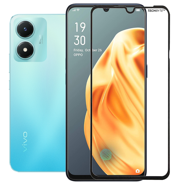TechnoByte Tempered Glass Screen Protector for Vivo Y02s (2022)