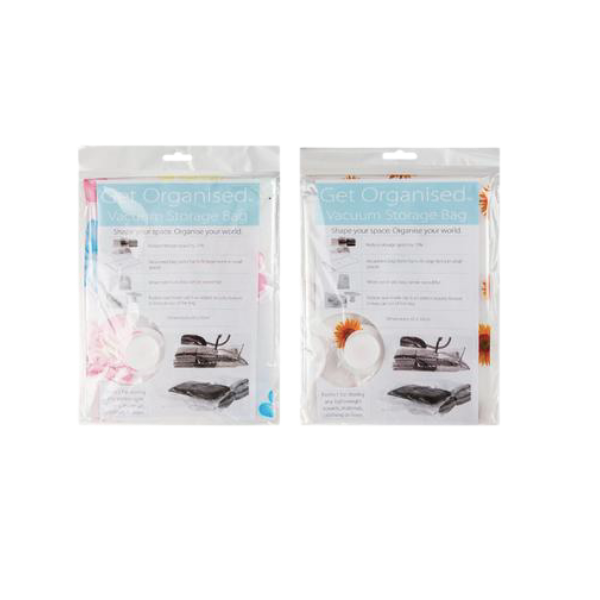 Get Organised Homeware - Assorted Vacuum Storage Bags with Illustrations (Set of 2)