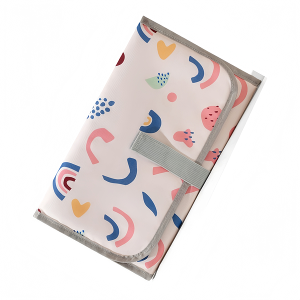 Portable Baby Changing Mat with Storage-Foldable Diaper Pad,Pink Strawberry