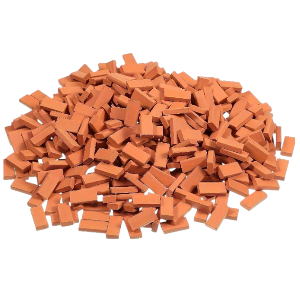 Realistic 1:16 Scale Miniature Building Block Brick Set - Orange - 200 Piece