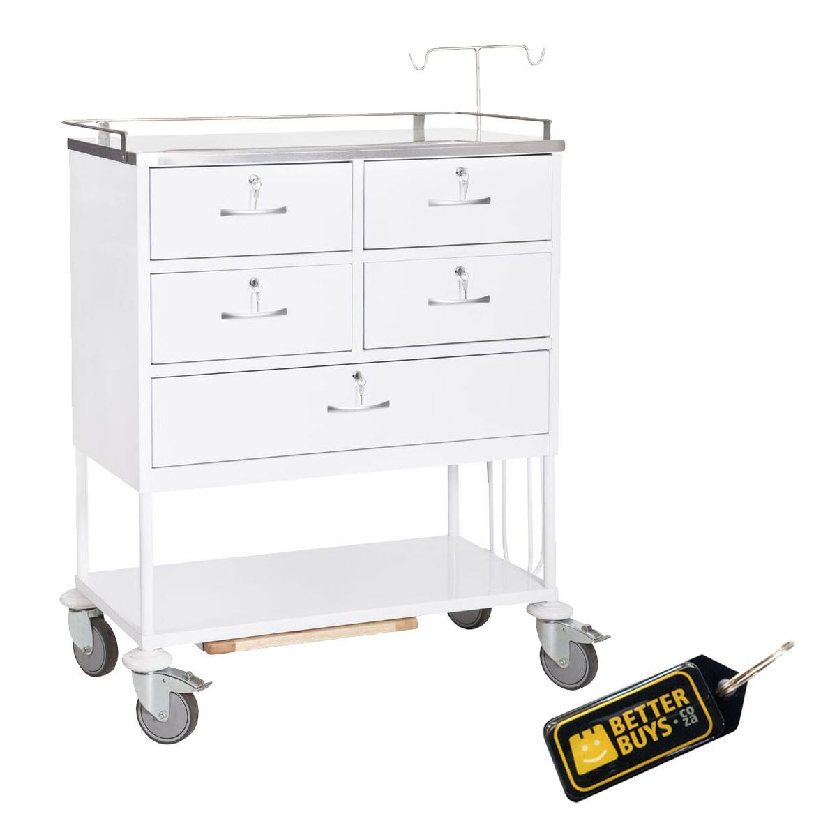 Hospital Clinic Emergency Trolley 5 Lockable Drawers AAA Grade   S Zoom.file