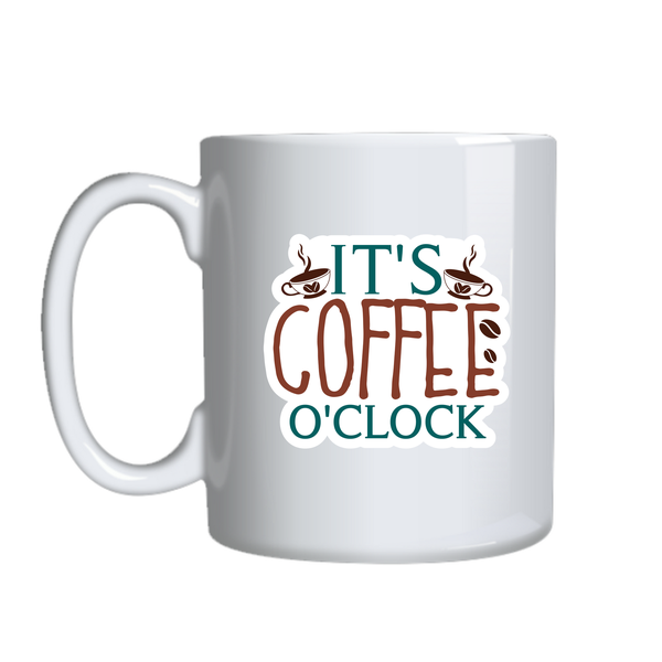 O'clock Coffee Lover Mugs Trendy Graphic Cup Design Birthday Present 033
