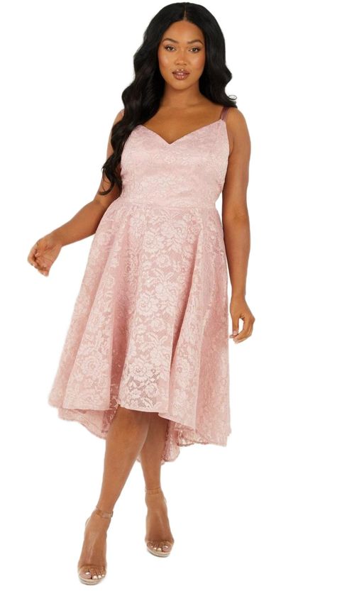 Quiz Ladies Curve Pink Lace Dip Hem Midi Dress Shop Today. Get it Tomorrow takealot