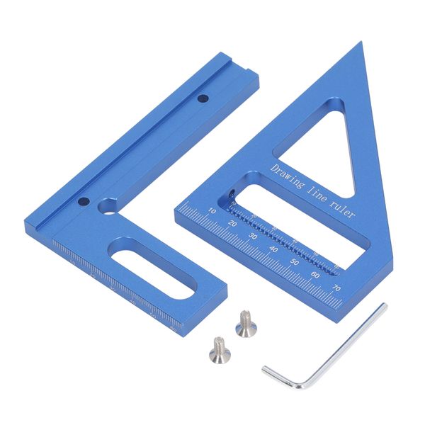 Blue 3D 45 /90 Aluminium Mitre Protractor