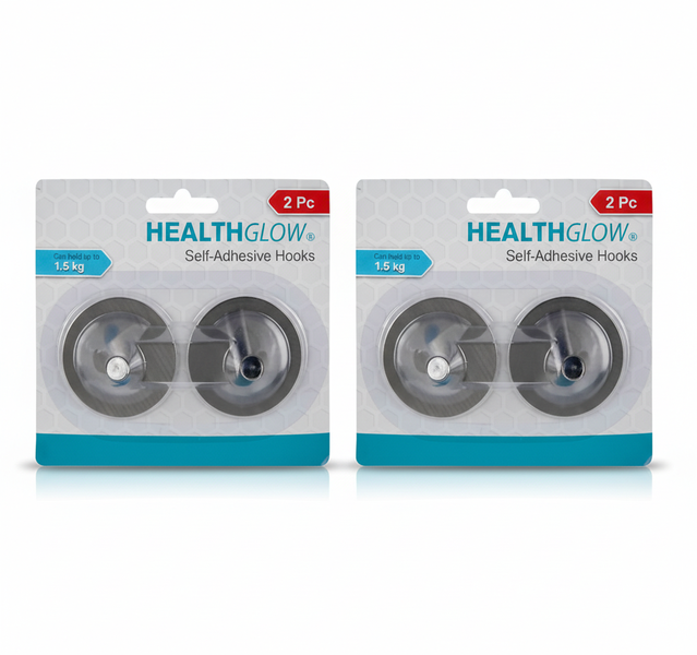 Health Glow Stainless Steel Round Hooks, 2 Piece Set for - 2 Pack