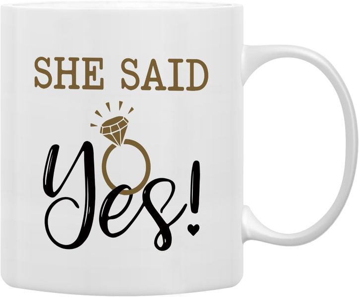 She said yes!-Father's day-Mother's day-Christmas-Valentines Mug