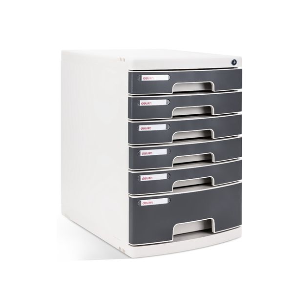 Deli File Cabinet Front Lock 7 Drawers 295x380x432Mm Light Grey