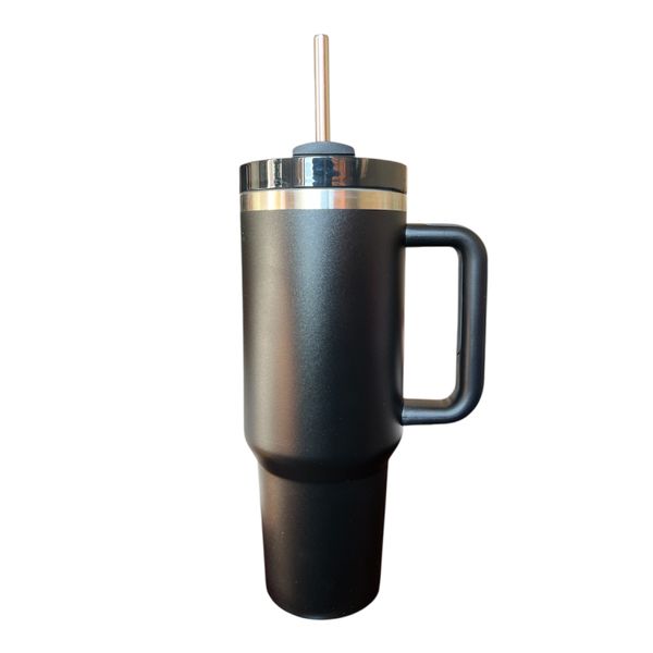 Leakproof 1.2L Travel Mug with Stainless Steel Straw &amp; Handle - Double Wall