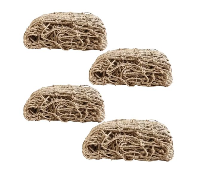 4 Pieces 100x100cm Garden Jute Climbing Net - Natural Plant Support Net