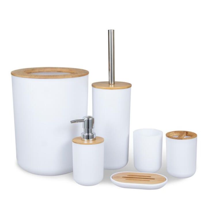 6Piece Bathroom Accessories Set with Ecofriendly Lids Buy Online in