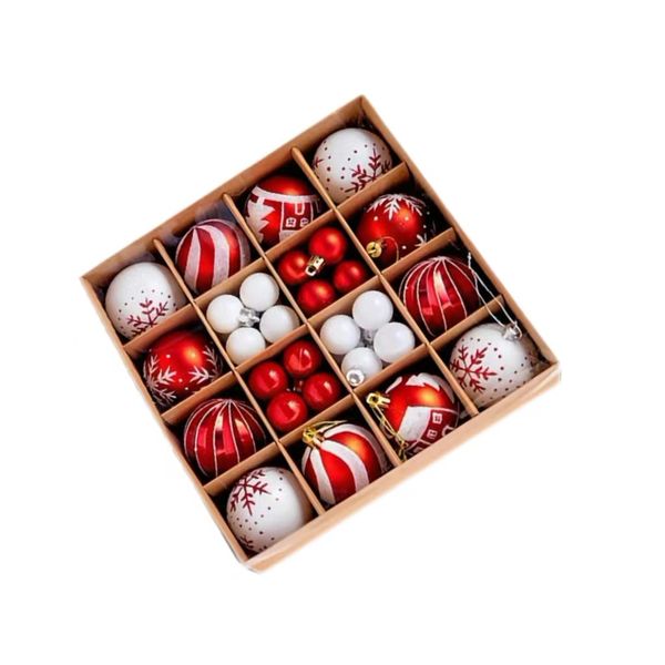 44ct Christmas Ball Ornaments Sets Red &amp; White